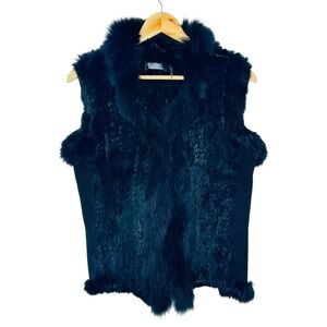 Love Token Dark Navy Faux Fur Vest